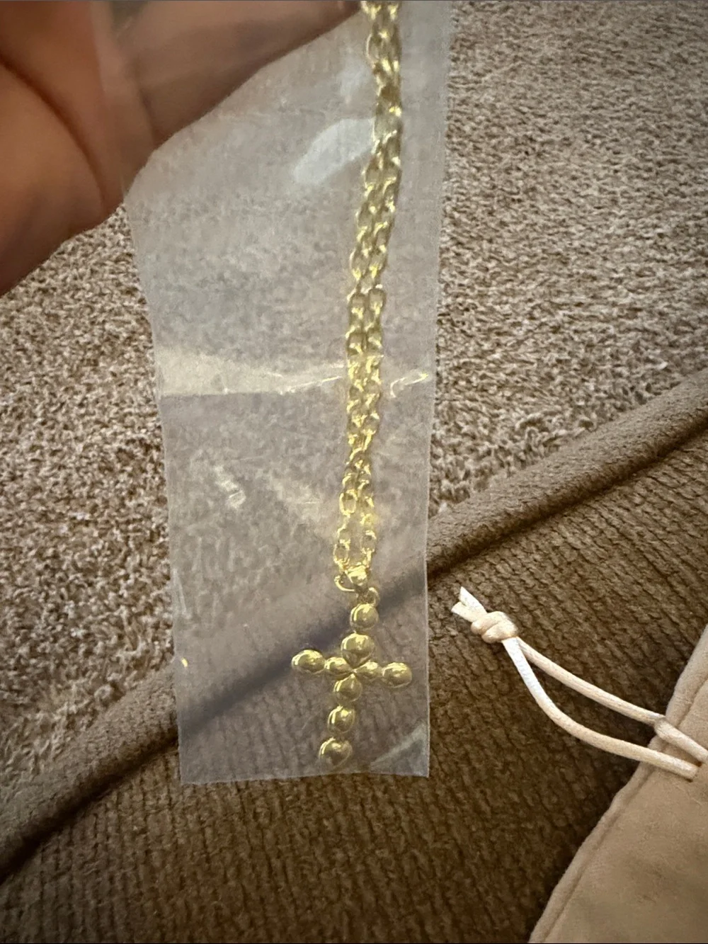 Gold Tone Cross Pendant Necklace with Chain uncommon James